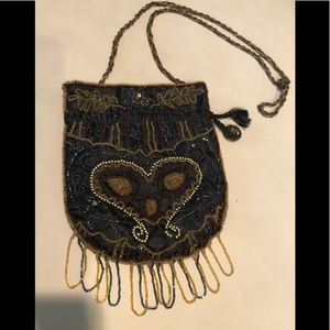 Beaded crossbody purse.